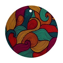 Swirly, Abstract, Multi Colored, Pattern, Ornament (round) by kyorashop23