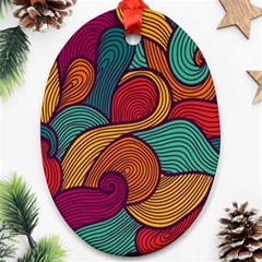 Swirly, Abstract, Multi Colored, Pattern, Ornament (Oval)