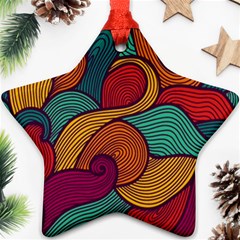 Swirly, Abstract, Multi Colored, Pattern, Ornament (Star)