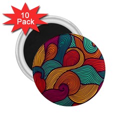 Swirly, Abstract, Multi Colored, Pattern, 2.25  Magnets (10 pack) 