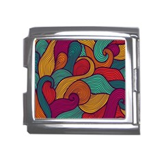 Swirly, Abstract, Multi Colored, Pattern, Mega Link Italian Charm (18mm)