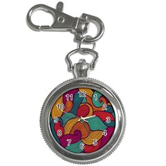 Swirly, Abstract, Multi Colored, Pattern, Key Chain Watches