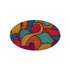 Swirly, Abstract, Multi Colored, Pattern, Sticker (Oval)