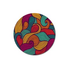 Swirly, Abstract, Multi Colored, Pattern, Magnet 3  (Round)