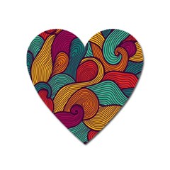 Swirly, Abstract, Multi Colored, Pattern, Heart Magnet