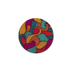 Swirly, Abstract, Multi Colored, Pattern, Golf Ball Marker (4 pack)