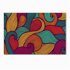 Swirly, Abstract, Multi Colored, Pattern, Postcard 4 x 6  (Pkg of 10)