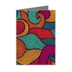 Swirly, Abstract, Multi Colored, Pattern, Mini Greeting Card