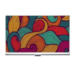 Swirly, Abstract, Multi Colored, Pattern, Business Card Holder