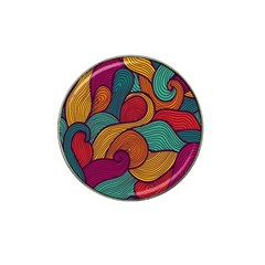 Swirly, Abstract, Multi Colored, Pattern, Hat Clip Ball Marker