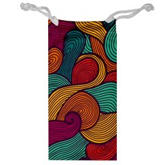 Swirly, Abstract, Multi Colored, Pattern, Jewelry Bag