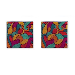 Swirly, Abstract, Multi Colored, Pattern, Cufflinks (Square)