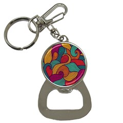 Swirly, Abstract, Multi Colored, Pattern, Bottle Opener Key Chain