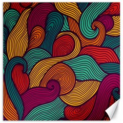 Swirly, Abstract, Multi Colored, Pattern, Canvas 12  x 12 