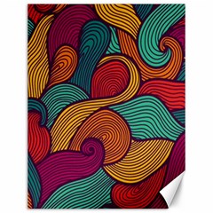 Swirly, Abstract, Multi Colored, Pattern, Canvas 12  x 16 