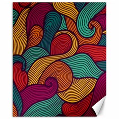 Swirly, Abstract, Multi Colored, Pattern, Canvas 16  x 20 