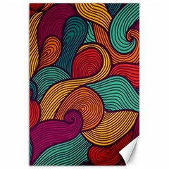 Swirly, Abstract, Multi Colored, Pattern, Canvas 20  x 30 