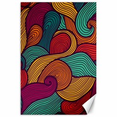 Swirly, Abstract, Multi Colored, Pattern, Canvas 24  x 36 