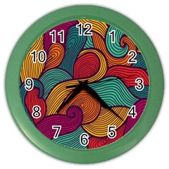 Swirly, Abstract, Multi Colored, Pattern, Color Wall Clock