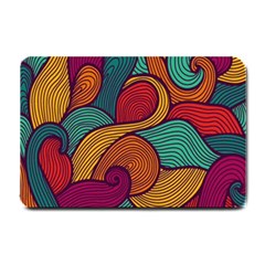 Swirly, Abstract, Multi Colored, Pattern, Small Doormat