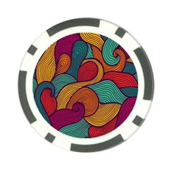 Swirly, Abstract, Multi Colored, Pattern, Poker Chip Card Guard