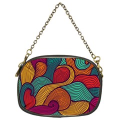 Swirly, Abstract, Multi Colored, Pattern, Chain Purse (Two Sides)