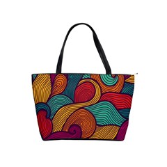 Swirly, Abstract, Multi Colored, Pattern, Classic Shoulder Handbag