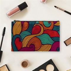 Swirly, Abstract, Multi Colored, Pattern, Cosmetic Bag (Medium)