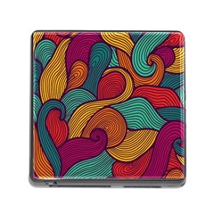 Swirly, Abstract, Multi Colored, Pattern, Memory Card Reader (square 5 Slot) by kyorashop23