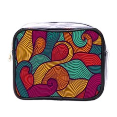 Swirly, Abstract, Multi Colored, Pattern, Mini Toiletries Bag (One Side)