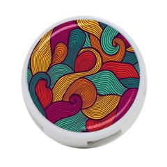 Swirly, Abstract, Multi Colored, Pattern, 4-Port USB Hub (One Side)