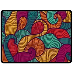 Swirly, Abstract, Multi Colored, Pattern, Fleece Blanket (Large)