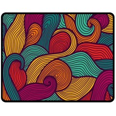 Swirly, Abstract, Multi Colored, Pattern, Fleece Blanket (Medium)