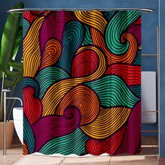 Swirly, Abstract, Multi Colored, Pattern, Shower Curtain 60  x 72  (Medium) 