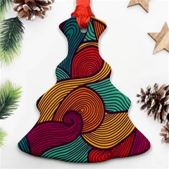 Swirly, Abstract, Multi Colored, Pattern, Ornament (Christmas Tree) 