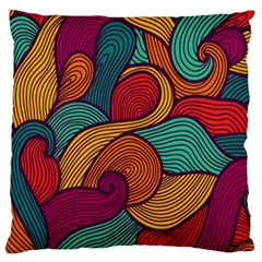 Swirly, Abstract, Multi Colored, Pattern, Large Cushion Case (Two Sides)