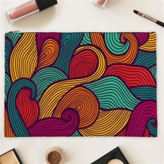 Swirly, Abstract, Multi Colored, Pattern, Cosmetic Bag (XXL)