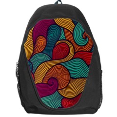 Swirly, Abstract, Multi Colored, Pattern, Backpack Bag