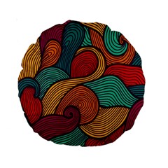 Swirly, Abstract, Multi Colored, Pattern, Standard 15  Premium Round Cushions