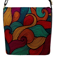 Swirly, Abstract, Multi Colored, Pattern, Flap Closure Messenger Bag (S)