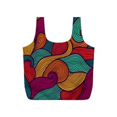 Swirly, Abstract, Multi Colored, Pattern, Full Print Recycle Bag (S)