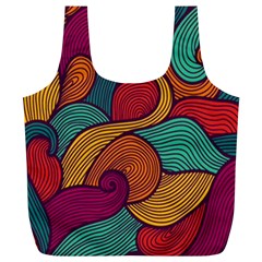 Swirly, Abstract, Multi Colored, Pattern, Full Print Recycle Bag (XL)