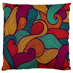 Swirly, Abstract, Multi Colored, Pattern, Standard Premium Plush Fleece Cushion Case (One Side)