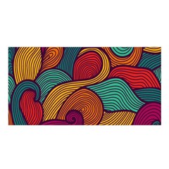 Swirly, Abstract, Multi Colored, Pattern, Satin Shawl 45  x 80 