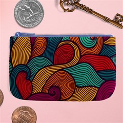 Swirly, Abstract, Multi Colored, Pattern, Large Coin Purse