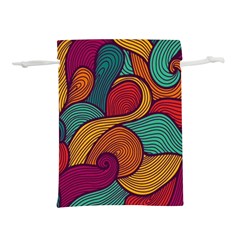 Swirly, Abstract, Multi Colored, Pattern, Lightweight Drawstring Pouch (S)