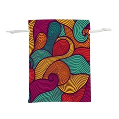 Swirly, Abstract, Multi Colored, Pattern, Lightweight Drawstring Pouch (L)