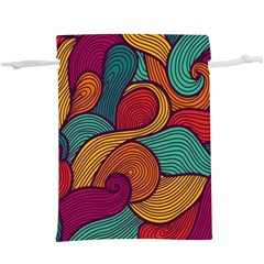 Swirly, Abstract, Multi Colored, Pattern, Lightweight Drawstring Pouch (XL)