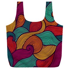 Swirly, Abstract, Multi Colored, Pattern, Full Print Recycle Bag (xxxl) by kyorashop23