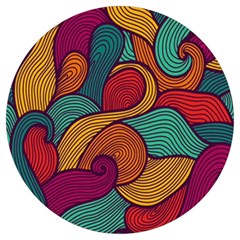 Swirly, Abstract, Multi Colored, Pattern, Round Trivet